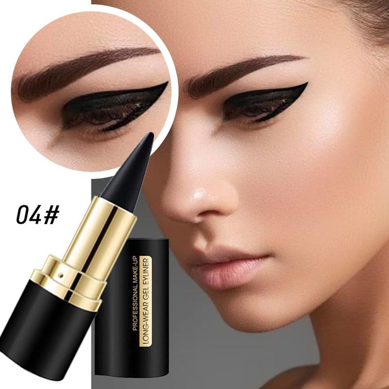 2Pcs Gel Eyeliner Pencil,Long-lasting Quick-drying Eye Black crayon matte Eyeliner Cream Waterproof Eyeliner,Cat Eye MakeupStencil,Smoky Eyeshadow Palette Goth Halloween Makeup Kit,girl's favorite Christmas makeup gift.