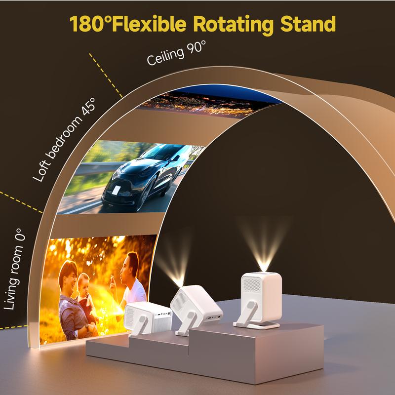 420ANSI HY310X Projector Auto Focus & Keystone With 4K Videosource Supported Full HD 1080P Android 11 Built-in 5W Speaker BT5.2 for Outdoor Theater Stand Mini Portable Projector