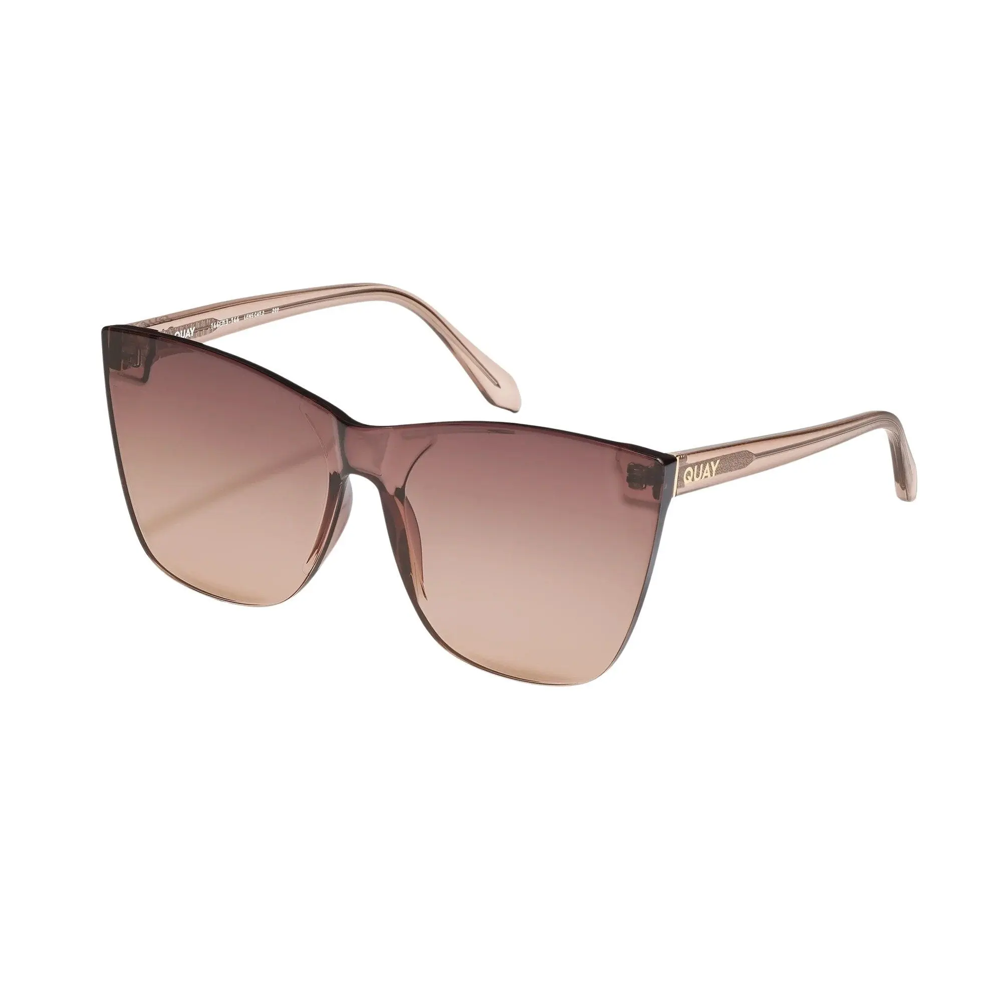 QUAY AUSTRALIA Come Thru Women's Oversized Cat Eye Sunglasses - Eyewear Fashion, Polycarbonate, Retro Glamour, Rimless, Flat Single-Lens, Bold Statement Frame, Standard Arms, All-Day Wear, Modern Edge, Black, Street Fashion Women's Sunglasses, Bold Statem