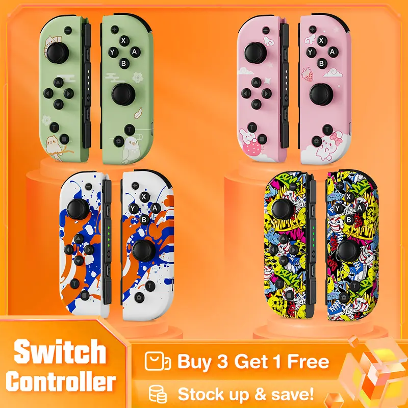 Light Up Joycon Compatible with Switch/Lite/OLED, Game Pad for Switch Console, Wireless Replacement Joypad Controller Joystick,TikTokShopStockUp,TikTokShopStockUp