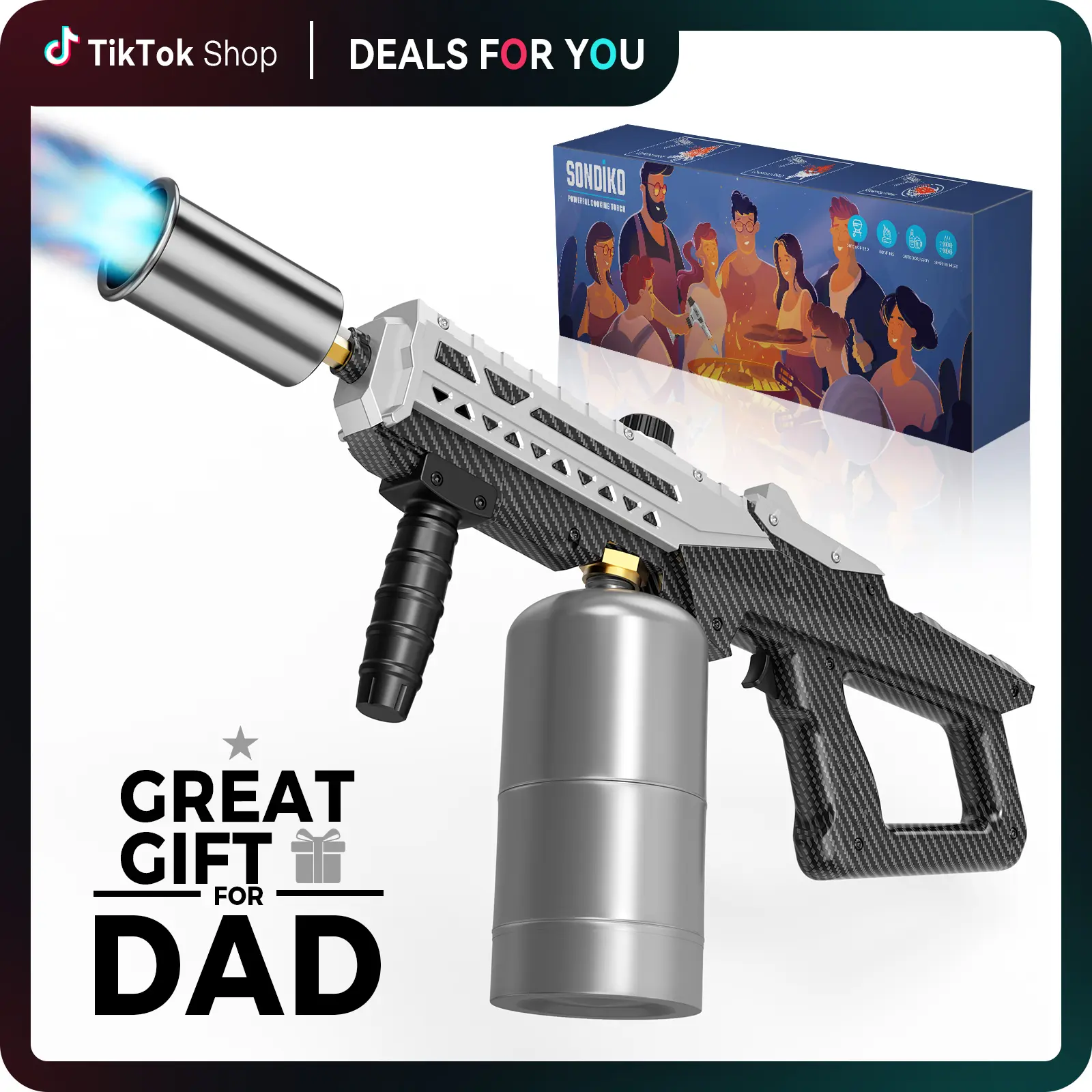 【DealsForYouDays】【SUMMERWINS】SonDiKO Propane Torch Head, Powerful Blow Torch Gun, Adjustable Charcoal Lighter, Searing Torch for BBQ, Camping, Welding, SummerVibes (Propane Tank Not Included)