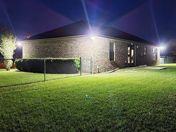 SANSI Super Bright  54W LED Security Lights Motion Sensor Flood Light Outdoor, 7000LM, 700W Equiv 5000K IP65 Waterproof, 4 Head Dusk to Down Floodlight for Garage, Yard, Porch，Hardwired Upgraded Energy Efficient Sidewalk Driveways Patio