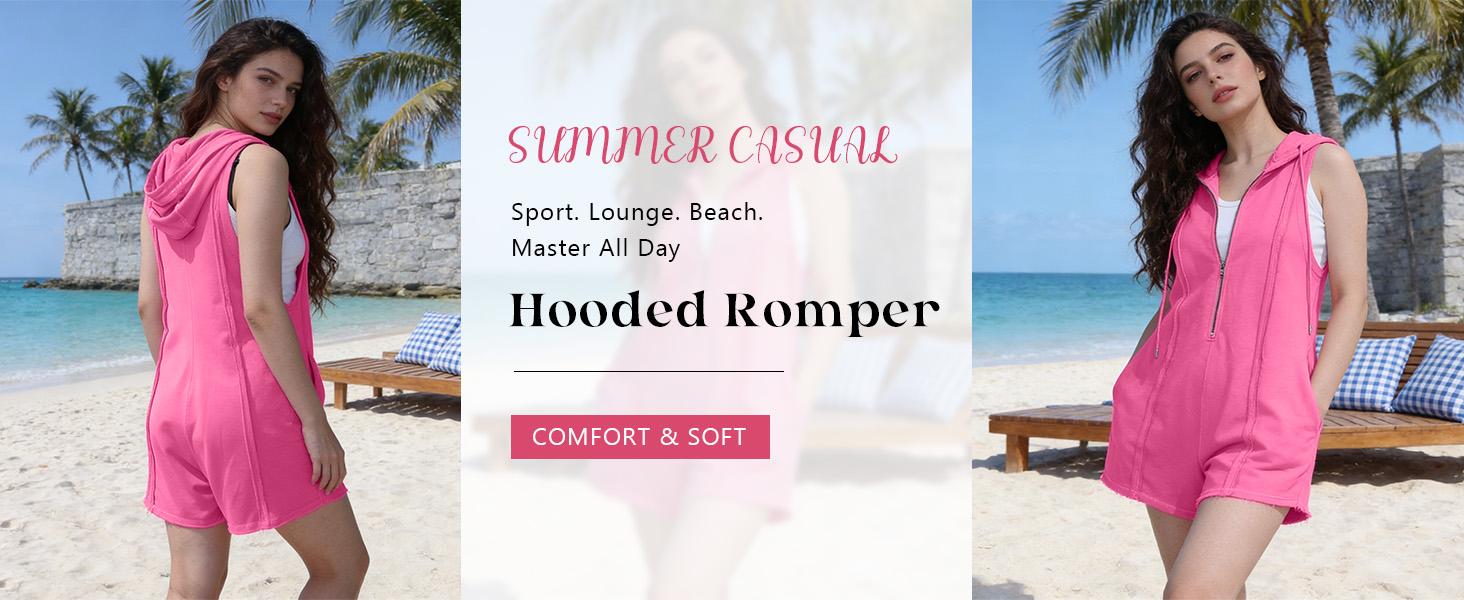 UANEO Women's Short Half Zipper Sports Jumpsuit for Fitness Outdoor Leisure Sleeveless Loose Hoodie For Women UANEO Women's Short Half Zipper Sports Jumpsuit for Fitness Outdoor Leisure Sleeveless Loose Hoodie For Women