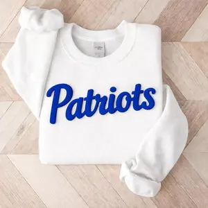 [ Sale off to 50% ] + [ Freeship ] Custom Embossed Sweatshirt, Puff Print Football Sweater, New England Embossed Football Sweater, Game Days Shirts, Footballer Gifts