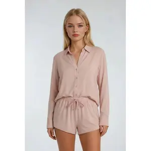 F21 WGA SOLID SLEEP TOP AND SHORT