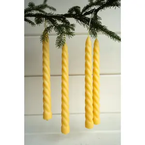 Spiral Tapers - 100% Beeswax Taper Candle