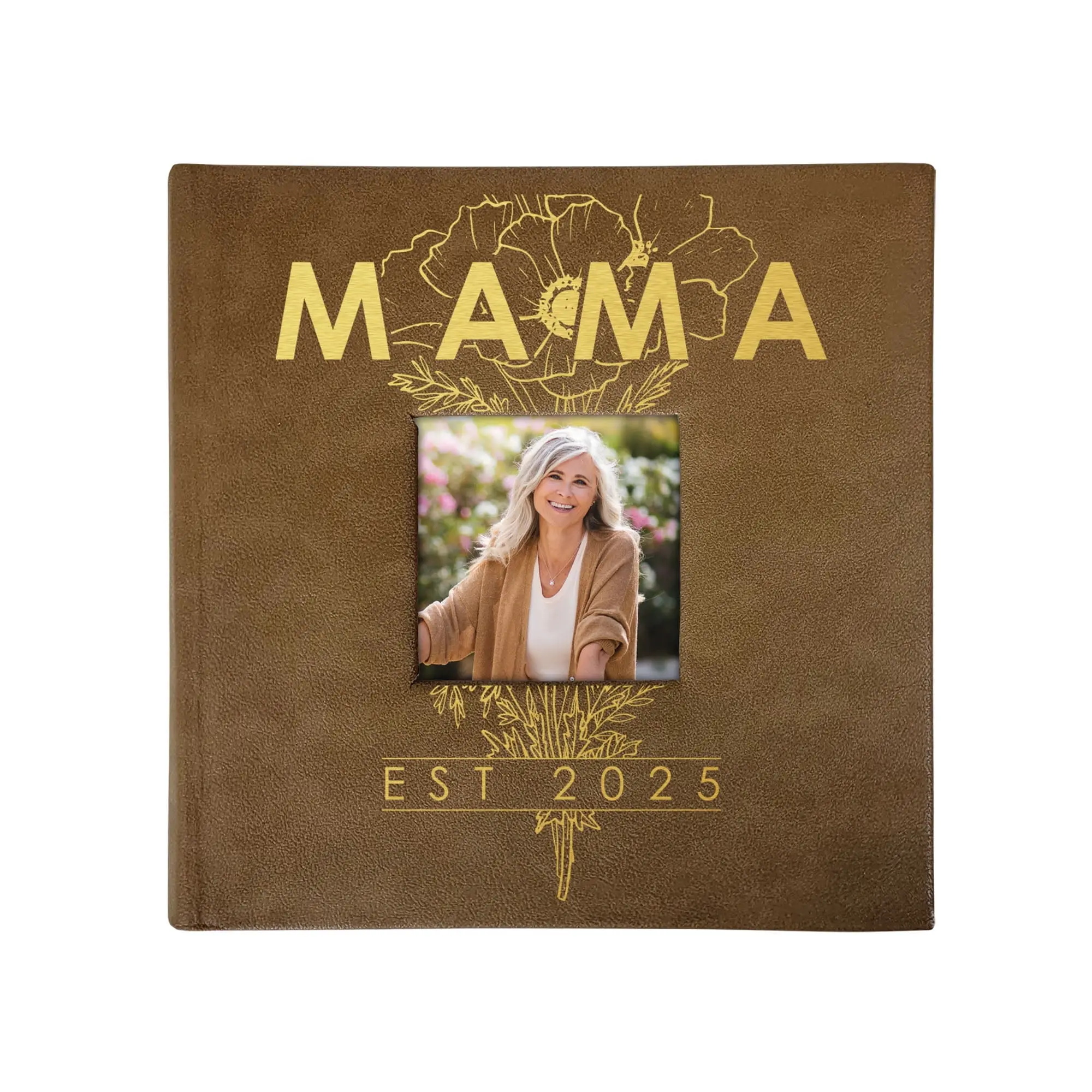 Mama EST. 2025 Floral Photo Album â€“ Personalized 200-Photo Motherhood Keepsake