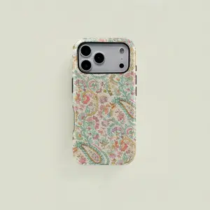 1 pc Paisley floral retro style double layer solid two-in-one protective case, Phone Cover Casing, suitable for iPhone 17 16 15 14 13 12 11 Pro Max Plus Samsung Galaxy S25 S24 S23 Ultra series couple mobile phone