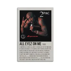 2Pac All Eyez on Me Poster for Bedroom Aesthetic Canvas Wall Art Living Room Posters Painting Picture Print Modern Family Decor Artist Bathroom Poster