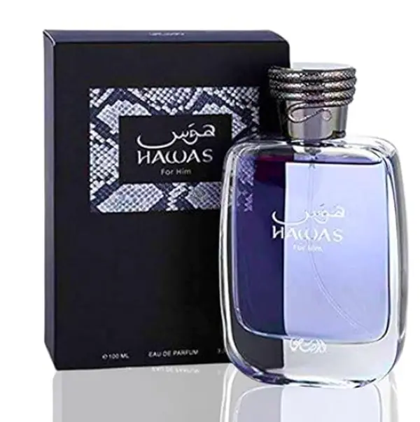 Rasasi HAWAS Men's Perfume - Citrus Woody Aromatic Aquatic Blend Cologne, 3.4 fl oz (100ML) - Ideal for Father's Day, Boyfriend Birthday & Anniversary Gifts for Him
