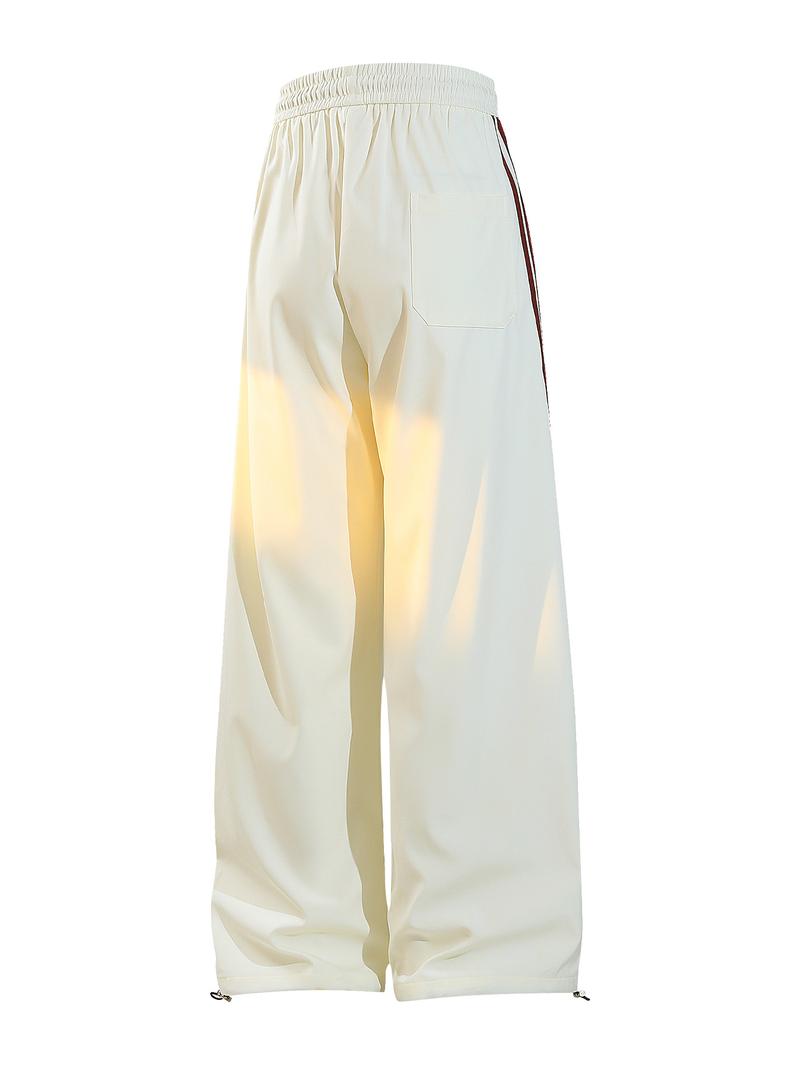 CCCMAI Men's color-block side stripe sports pants, all-season men's casual fashion trendy straight-leg pants with drawstring waistband, classic menswear sweatpants, loose casual pants, stylish activewear for men. Striped