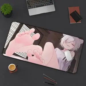Anime Girls Footed Play Mat Gaming Desk, Mouse Pad Gift, Desk Decor Mouse Pad, Perfect Gift, Desk Mat, PC Accessories.