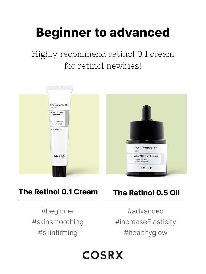 [COSRX Official] The Retinol 0.1 Cream (20ml) | BEGINNER-FRIENDLY RETINOL FOR IRRITANT-FREE WRINKLE CARE,   EYE WRINKLES