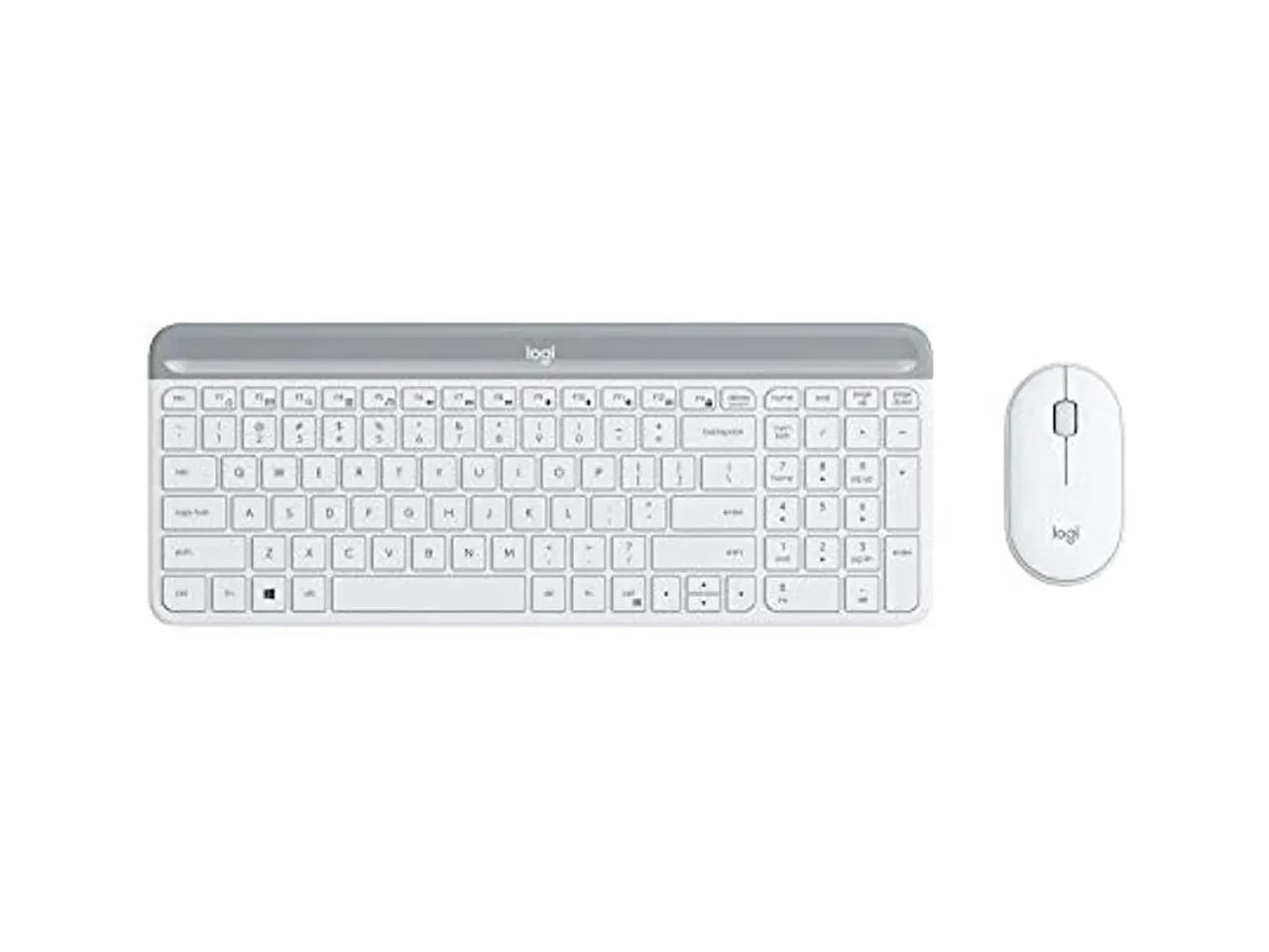 Logitech MK470 Slim Wireless Keyboard and Mouse Combo - Modern Compact Layout, Ultra Quiet, 2.4 GHz USB Receiver, Plug n' Play Connectivity, Compatible with Windows - Off White