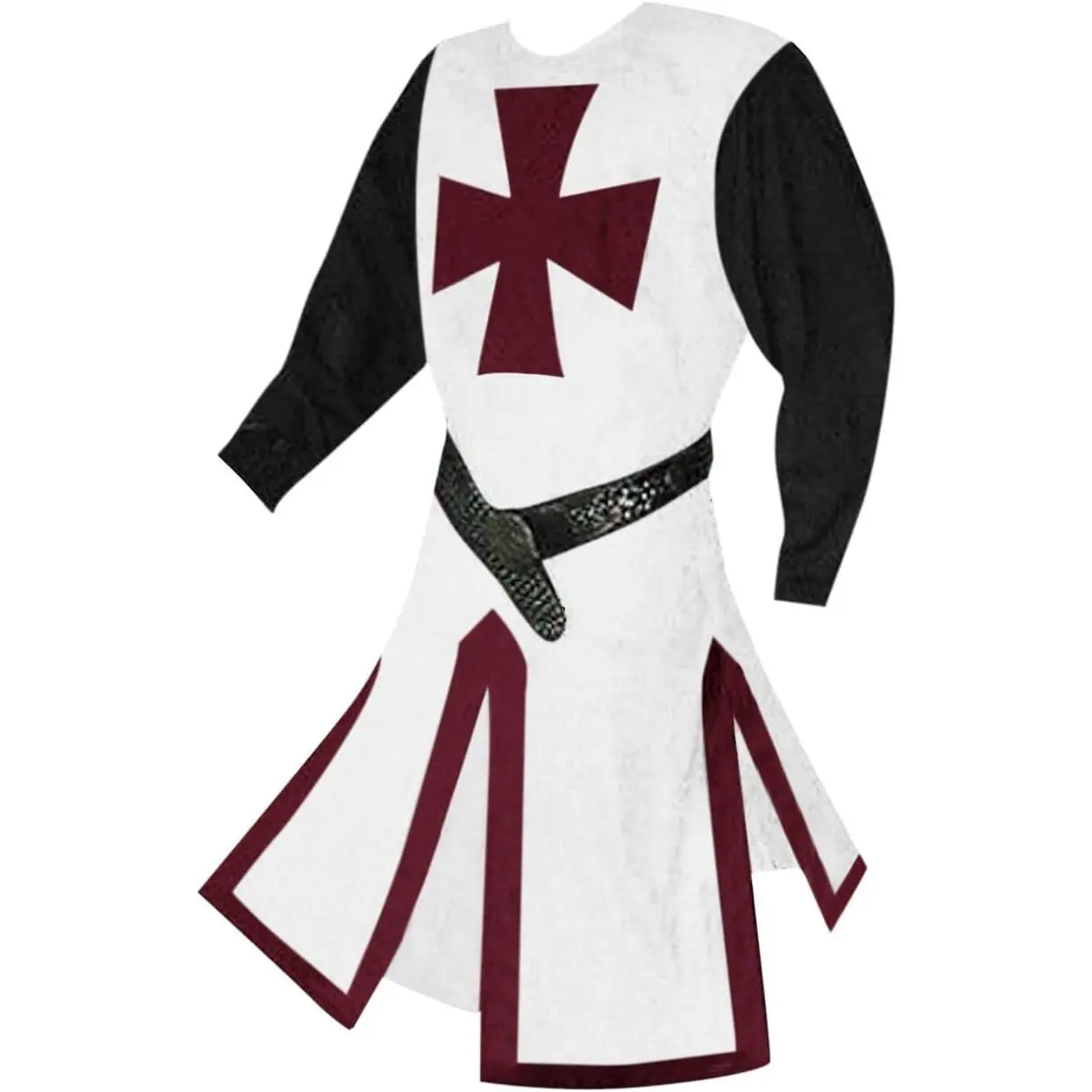 PASLTER Men's Medieval Crusader Knight Tunic - Renaissance Warrior Templar Cosplay Costumes Top, Men's Clothing, Cosplay Gear