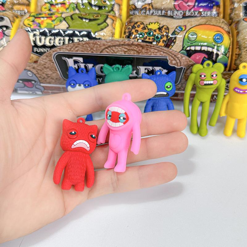 16Pcs Fuggler Blind Box Capsule，Funny Ugly Monster Keychain & Desk Decor Collectibles.