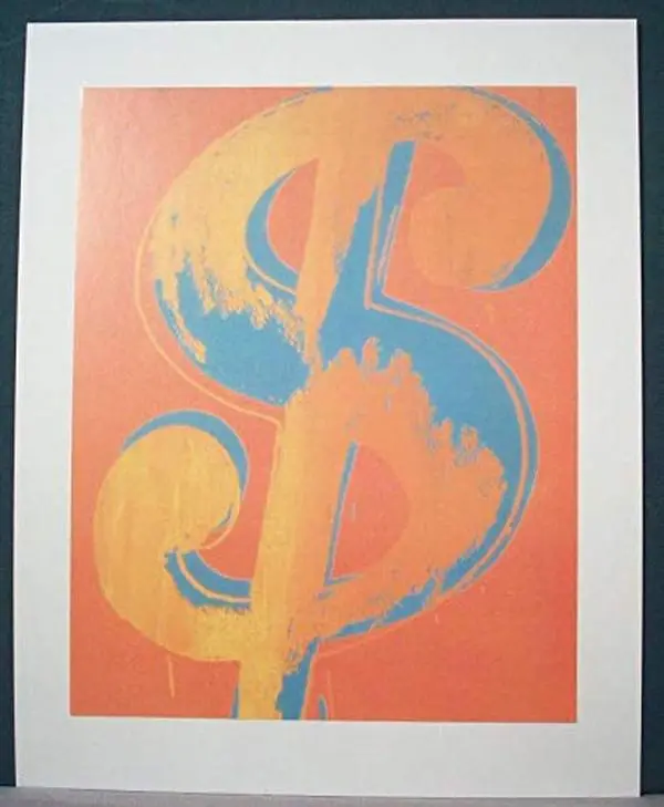 USED-Dollar Signs by Andy Warhol Art Print Mounted on White 8x10-inch Ready to Frame