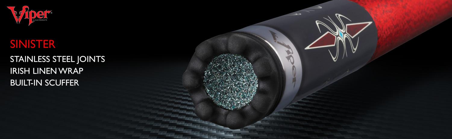 Viper Sinister Red and Black Wrap Billiard/Pool Cue Stick