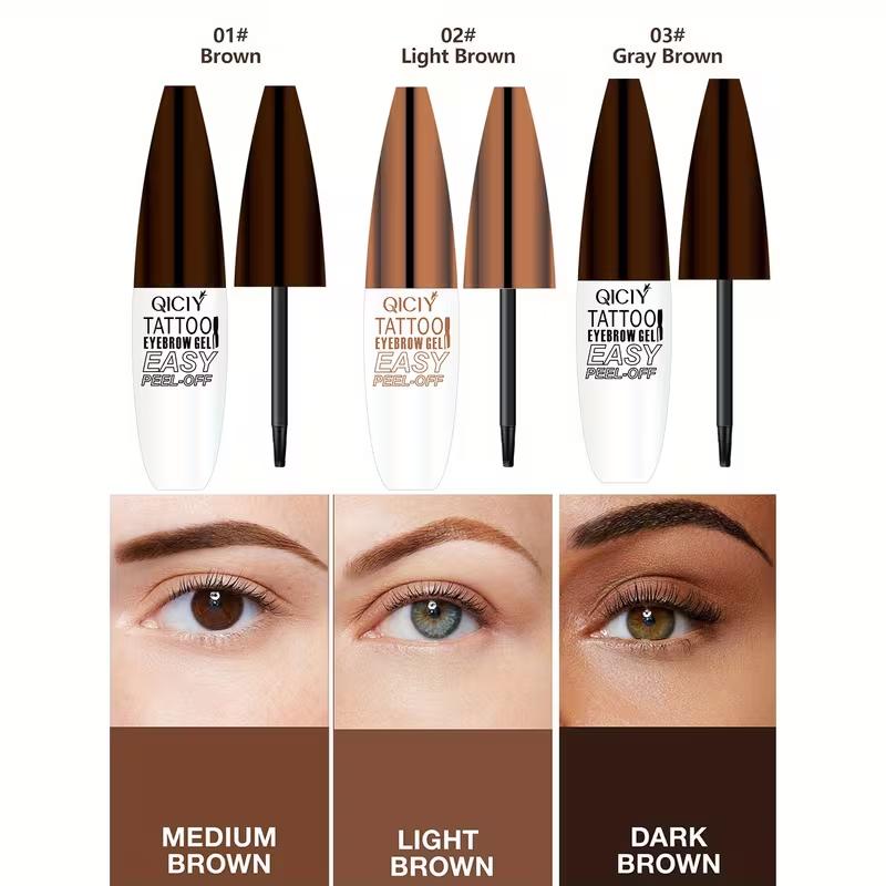 2 pieces of peel-off eyebrow tint, natural and long-lasting, waterproof and sweatproof, smudge-proof eyebrow gel/dye, suitable for all skin types.