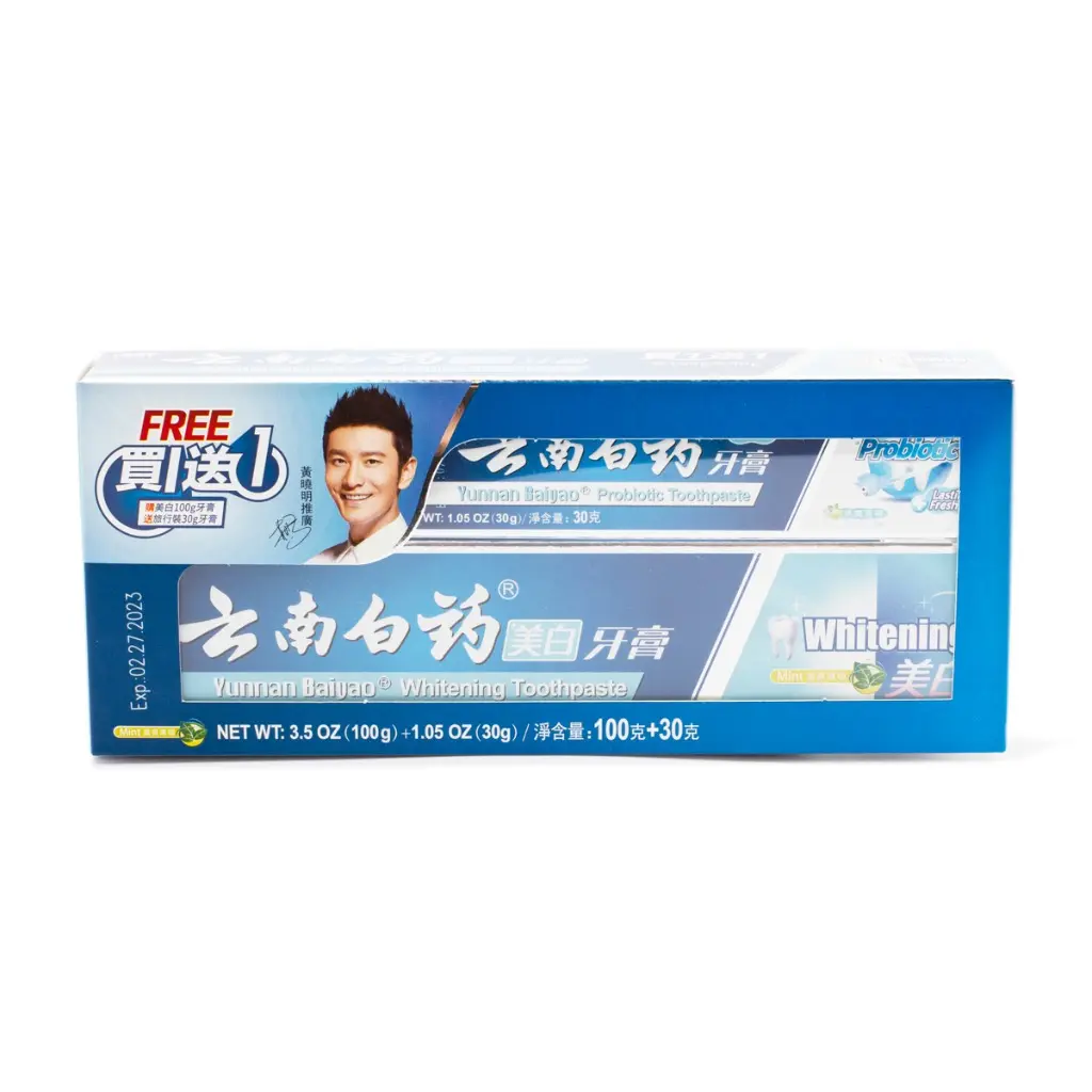 Yun Nan Bai Yao Probiotic Whitening Toothpaste for Gum Repair and Fresh Breath, Anti-Yellowing Formula with Notoginseng for Adults, 100g, Foam, Glycerin, Cleansing, Oral Health, Oral Care Toothpaste, Tooth Stain Remover, Advanced Whitening Toothpastes