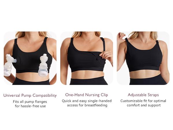 Momcozy Pumping Bra, Hands Free Pumping Bras for Women Supportive  Free Nursing Bra HF008, Adjustable Nursing Bra Comfortable YN08 1 Pack tiktok shop maternity  undies