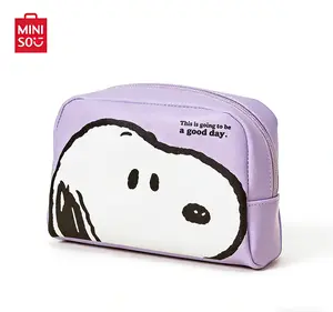 Snoopy Colorful Life Series Makeup Bag Dust-Proof Fabric Multi-Compartment Storage Space-Saving Design Keeps Vanity Neat & Tidy Use for Daily & Travel