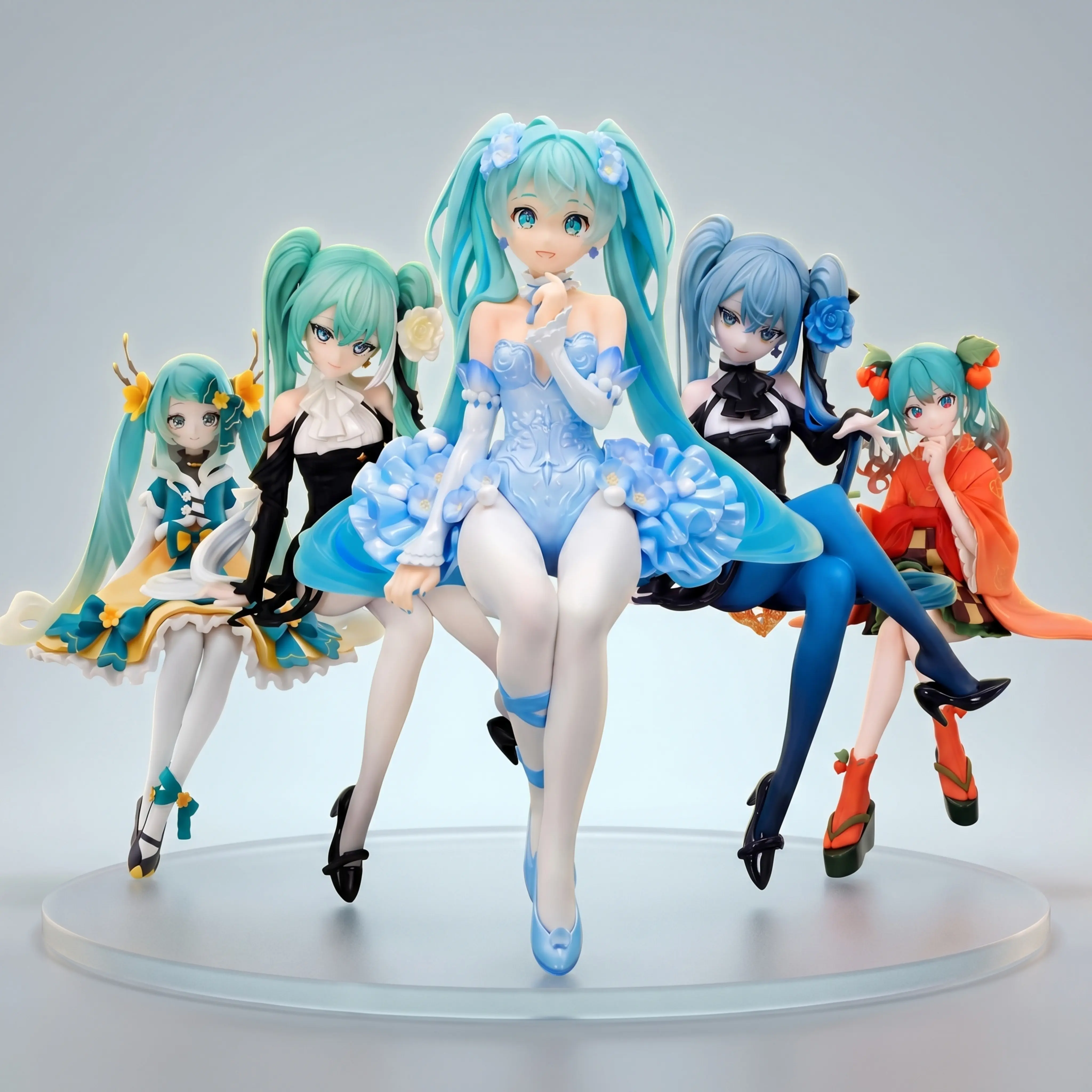 Hatsune Miku Flower Fairy Series Winter Cherry/Blue Rose/Winter Jasmine/Nemophila PVC Anime Figure Official Noodle Stopper Collectible Model Table Ornament Fan Collection Holiday & Birthday Gifts