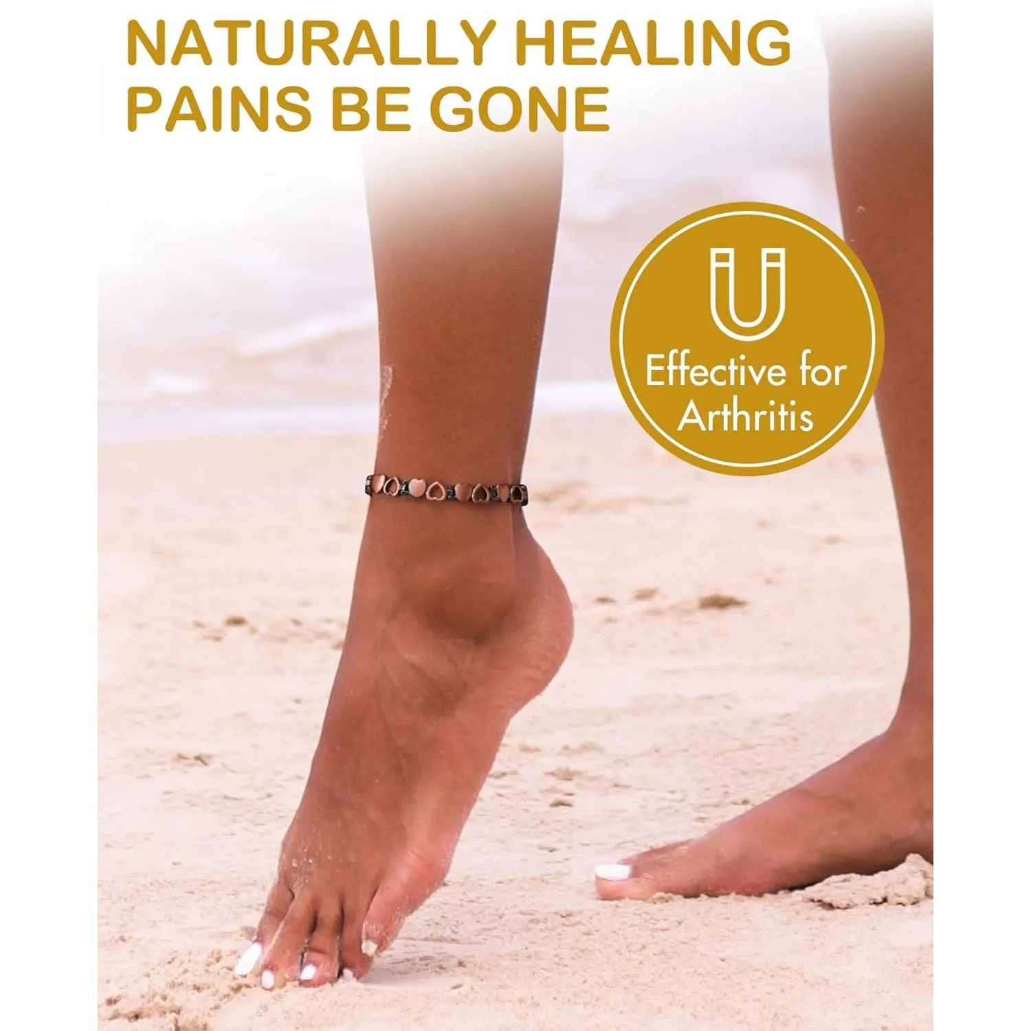 Magnetic therapy anklet/bracelet with a versatile X-shaped design—stylish, elegant, and hypoallergenic; suitable for everyday wear and makes a great gift for men or women for any occasion., Foot Jewelry, Fashion Chic Accessories