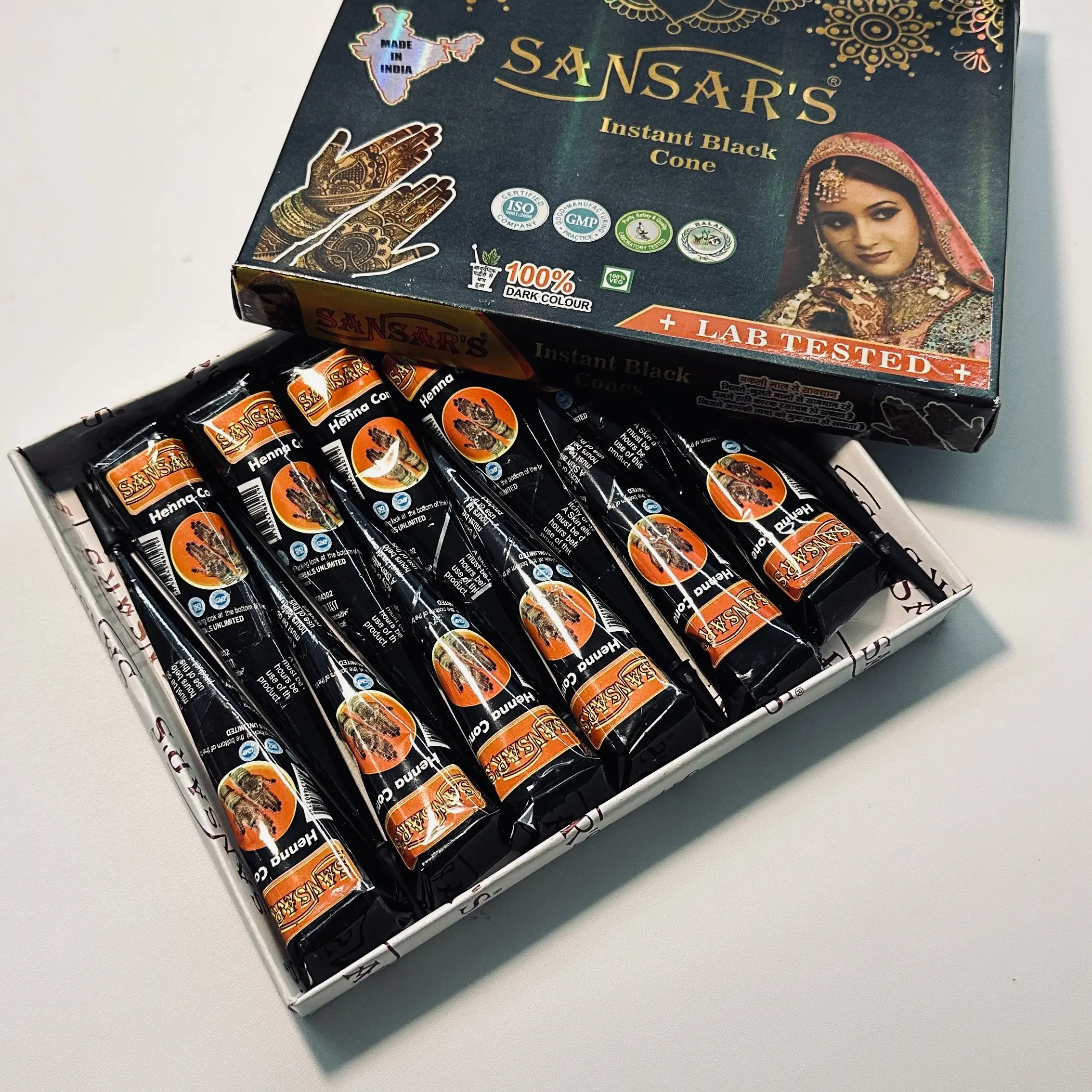 Henna Tattoo Kit(6 Cones,25g Each) Three templates are included