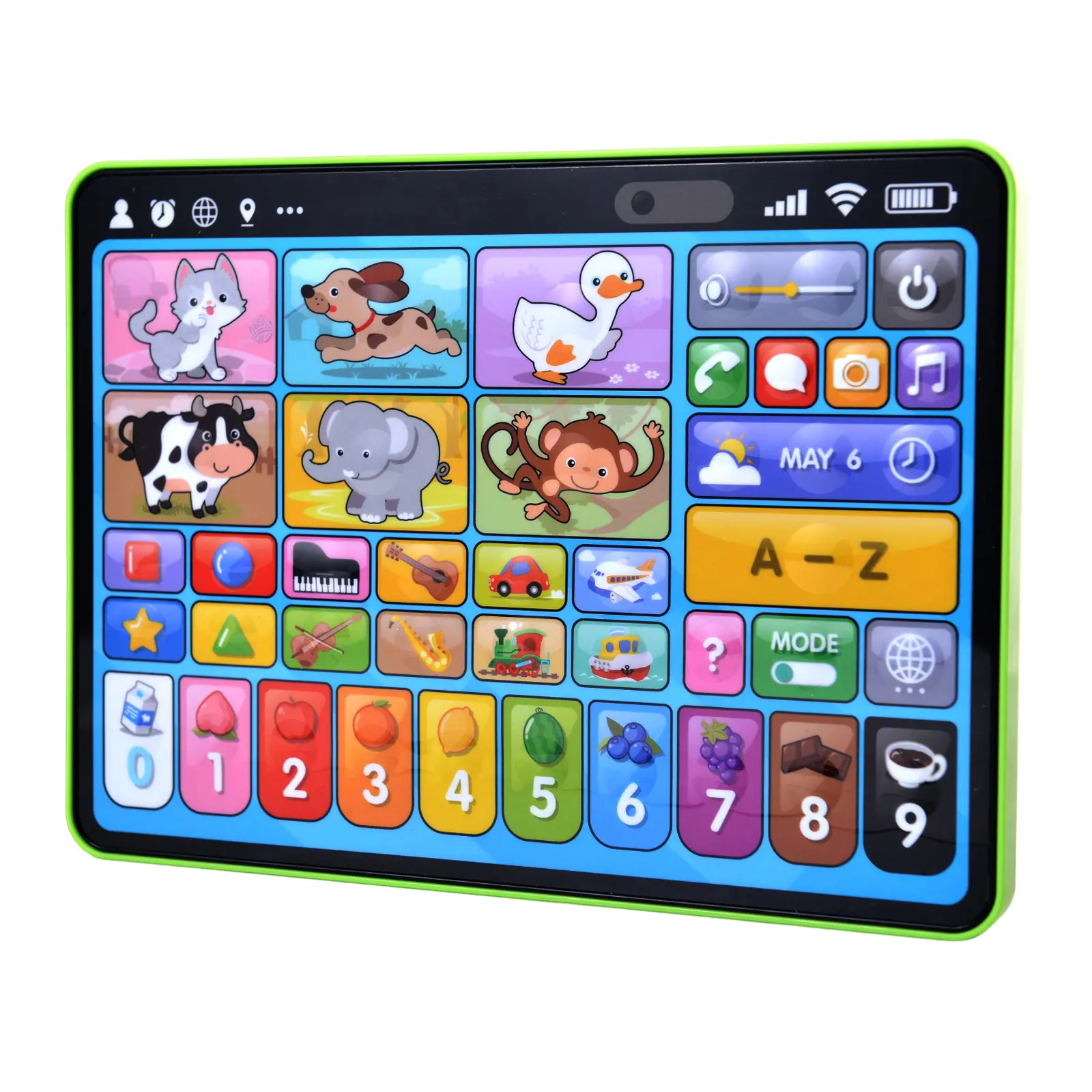 Trilingual Language Learning Tablet for Toddlers Ages 1-3 - New Version Educational Toy with Sounds & Speech (English, Spanish, French) for Early Development, 1st Birthday for Boy, Animals & Instruments, Toys
