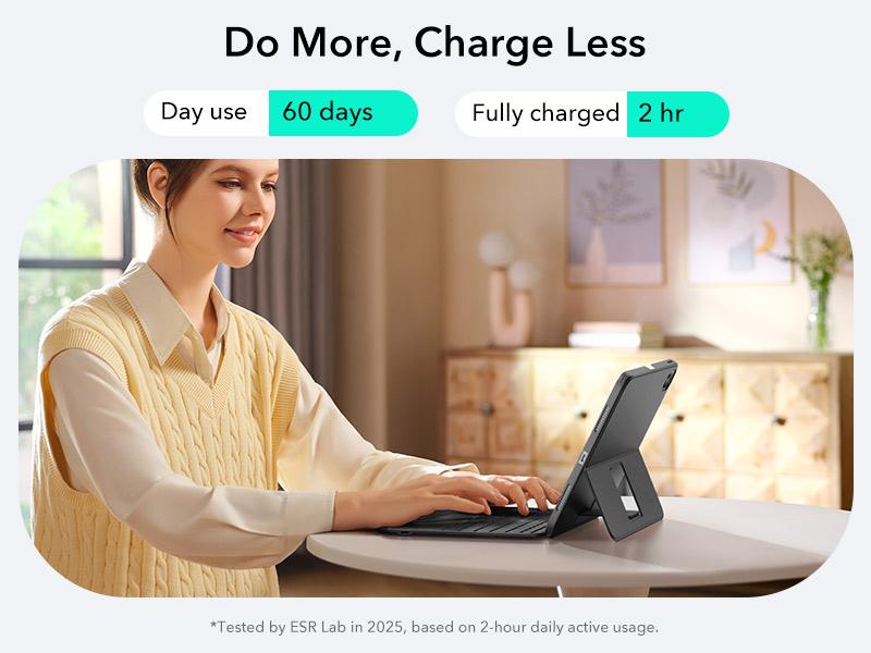 ESR Flex Keyboard Case for iPad A16/10th Gen, Ultra-Light Magnetic Detachable Keyboard for iPad 10.9" with Writing/Viewing Modes, Larger Precision Trackpad Adjustable Stand