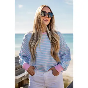 Sweet Horizon Stripe Cropped Pullover