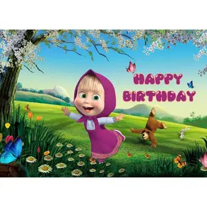 Tapestry Decor (Multiple styles) Ma-shas and Bear Theme Background for Children Birthday Party Baby Shower First Birthday Backdrop Party Decor Supplies 10 Tapestry