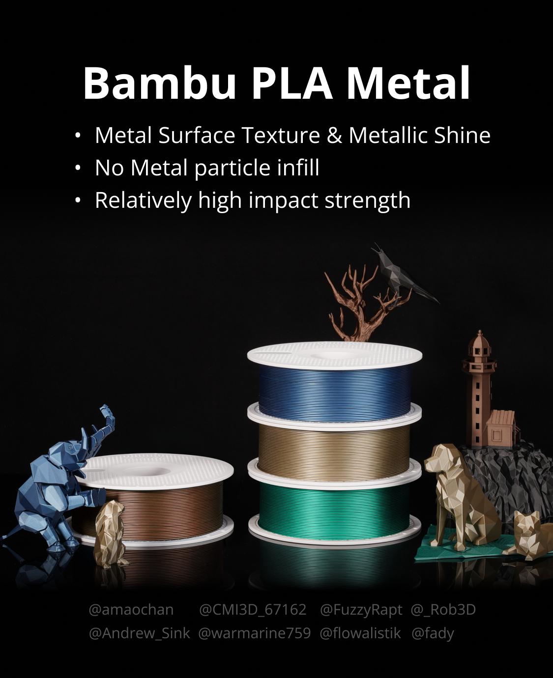 Bambu Lab PLA Metal, 3D Printing Materials and Filaments, Bambu Lab