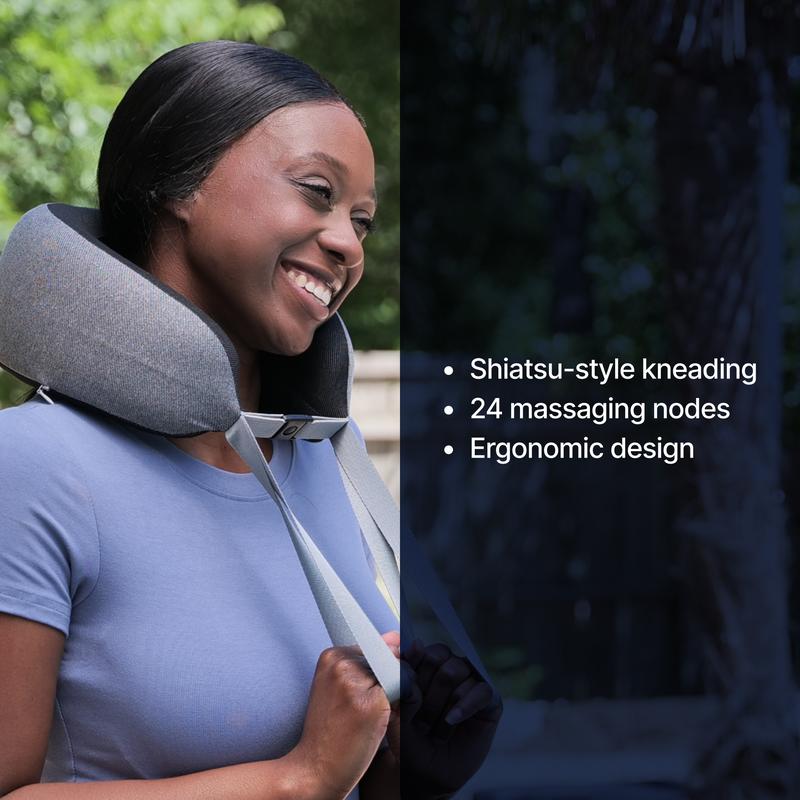 GhostBed Shiatsu Massaging Neck Pillow with Memory Foam & Infrared Heat Massage Machine