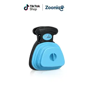 【Deal】Zooniqo Portable Short Handle Pooper Scooper for Dogs, One-Hand Clean Up Tool with Waste Bag Holder & Hook, Includes 1 Roll Bags