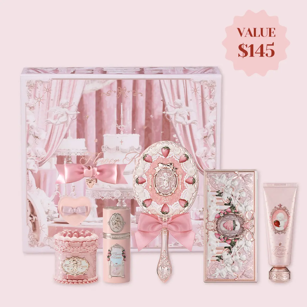 Flower Knows Pink Sweetheart Hydrating Full Face Makeup Set Kit - Multi-Pack with Blush, Eyeshadow Palette, Powder, Cosmetic Tools, Limited Edition Summer Gift for Adults, #tiktokshopbacktoschool, #sohochic