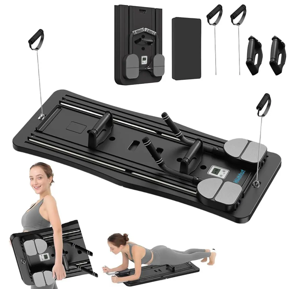 Collapsible All Purpose Pilates Workout Stabilizer Board, Compact Home Gym Training Equipment, Foldable Multi Scene Abdomen Core Strength Trainer, Abs Sculpt Gear, 300 Pound Max Load Balance Fitness Machine For Household Indoor Workout