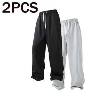 2 Pack Men's Joggers with Drawstring Waistband - Casual Athletic Pants Comfortable Enough for Every Day Wear