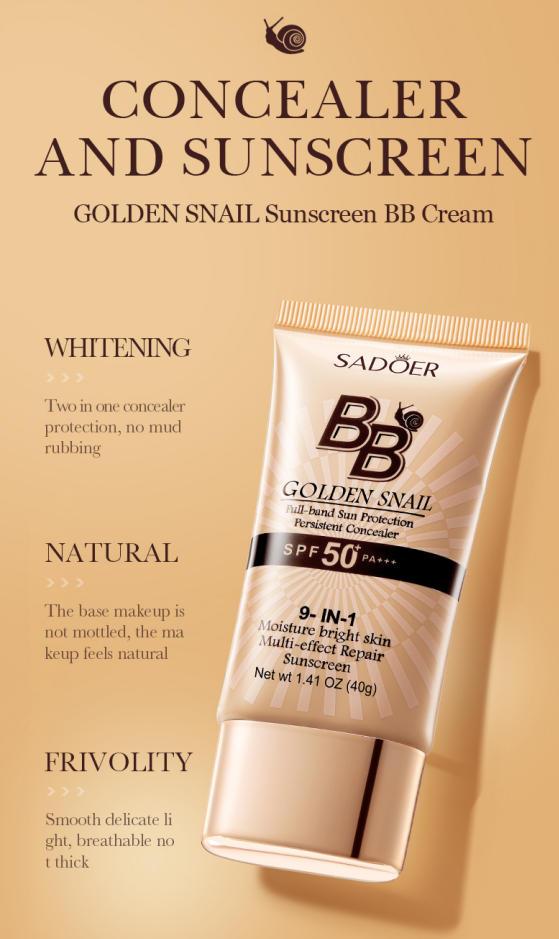 Buildable Medium-to-Full Coverage Snail BB Cream - Matte Finish, Hydrating & Oil-Controlling, Natural Look, Refreshing Non-Greasy, Ideal for Makeup Beginners, Great Holiday Gift