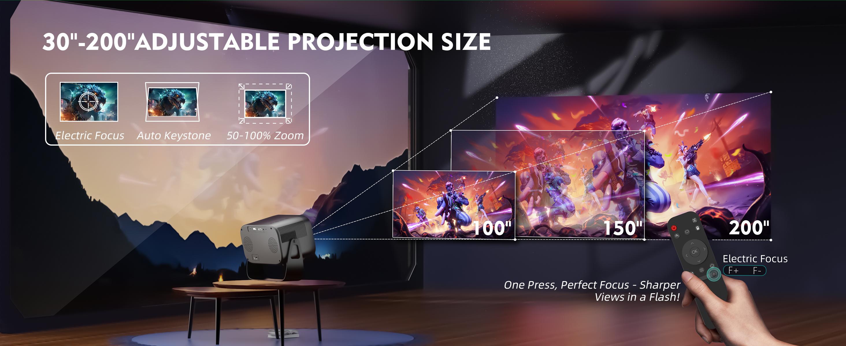 Projector, Support 4K/1280P HD Bluetooth Projector with Speaker, Outdoor Portable Movie Mini Projector, Compatible with Laptops, Smartphones, TV Sticks, Xbox, PS5, Best Birthday Gift, Christmas Gift