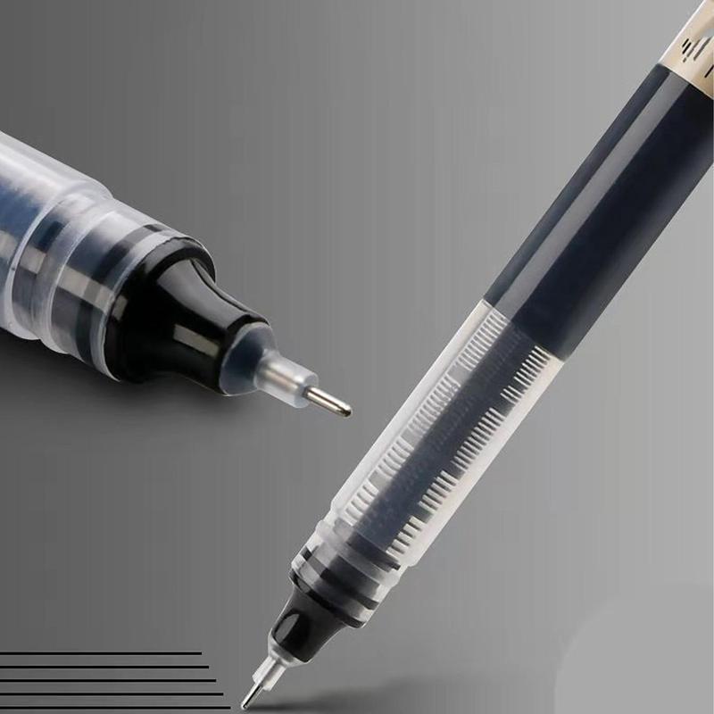 0.5mm Black Ink Gel Pen, Quick Dry Gel Pen, 12pcs Straight Liquid Neutral Pen Markers, Students Writing Stationery for School Office, Exam Supplies Stationery, School Supplies