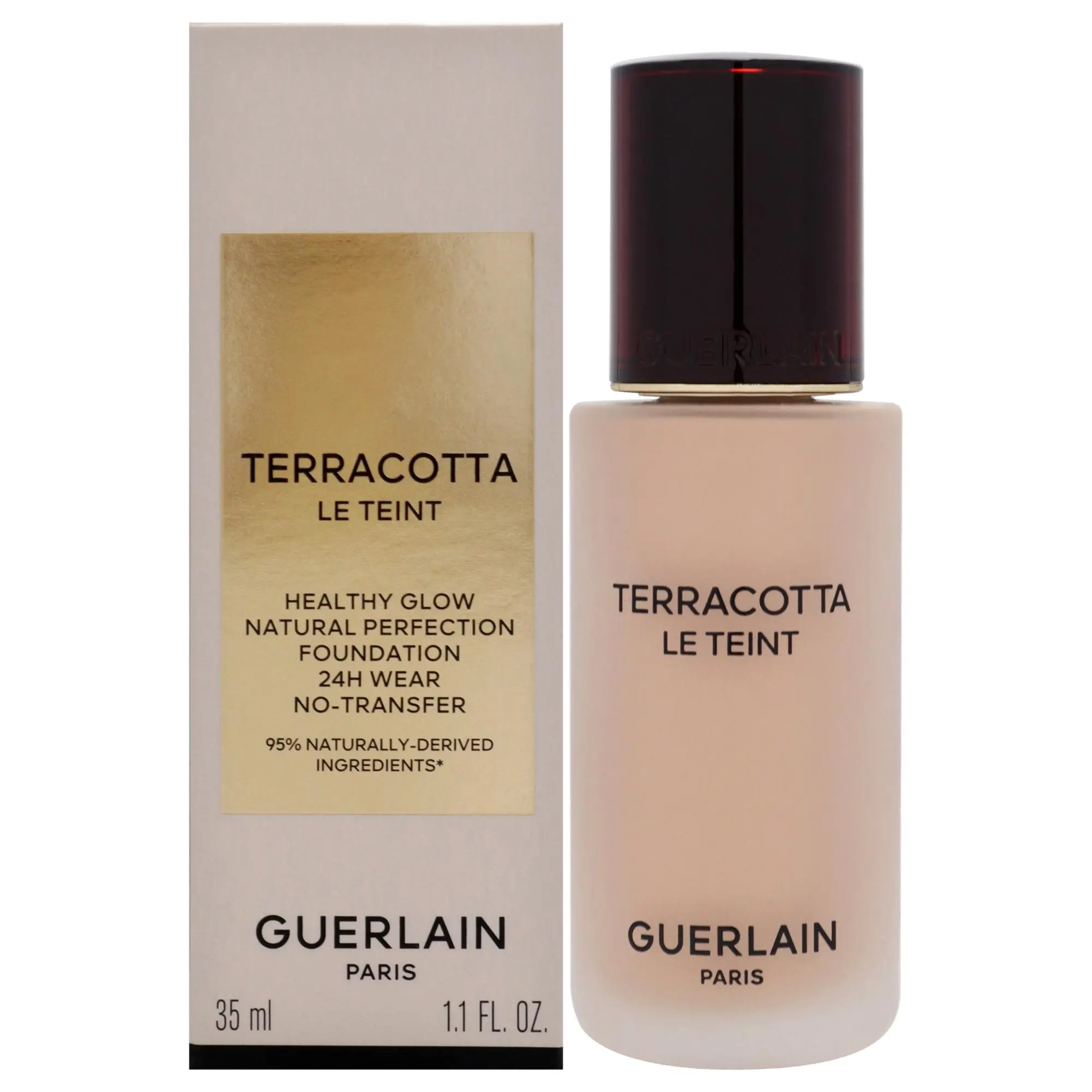 Guerlain Terracotta Le Teint 24H Wear No-Transfer Women's Makeup Foundation - 1W Warm Shade, 1.1 oz