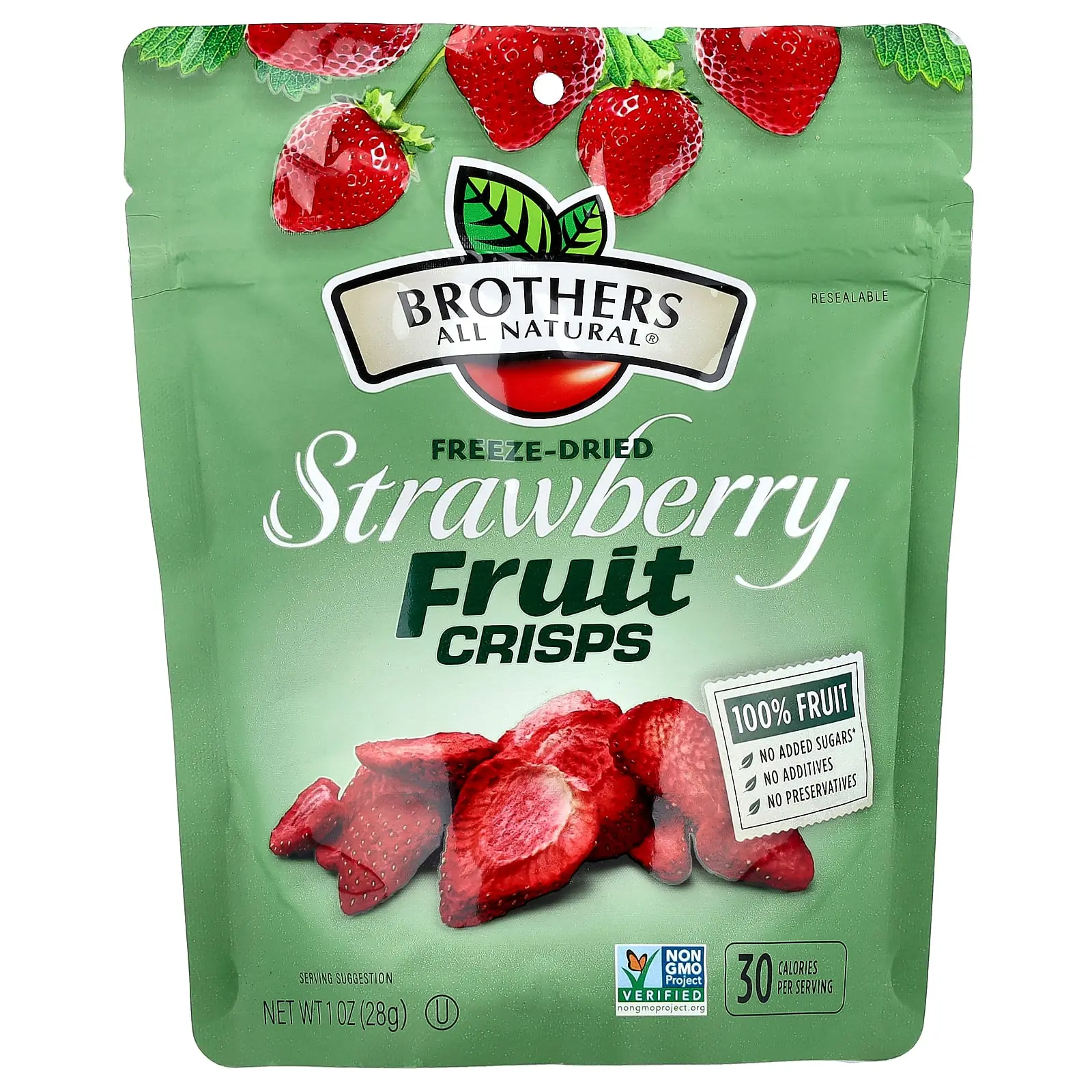 Brothers-All-Natural Fruit Crisps, Strawberry, 1 oz (28 g)