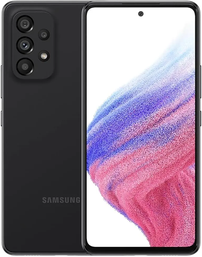 REFURBISHED Samsung Galaxy A53 5G UW Cellphone - 128GB Android Mobile Smartphone, Android Cell Phones, Unlocked, Black, Acceptable Condition, Sim