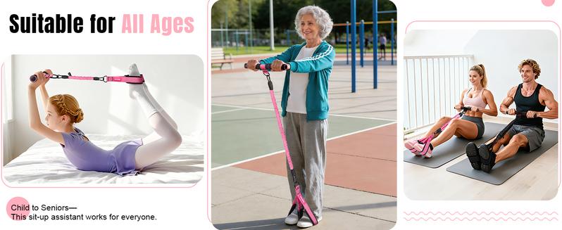 KUZARO Upgraded Pedal Resistance Band – Durable Latex Tubes, Soft Foot Pedals, Sit-Up & Stretch Fitness Equipment