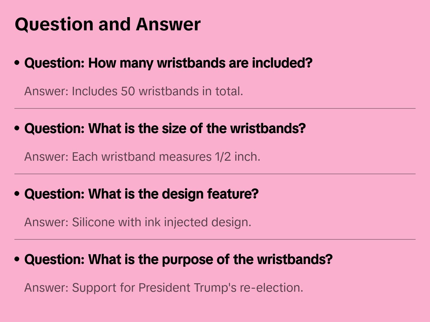 50 - TRUMP 2024 Wristbands