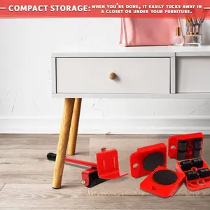 Heavy Duty Furniture Mover and Lifter Set 600 Lbs Capacity with 360° Rotation Wheels for Sofa Refrigerator Cabinet Moving Doesn't Scratch Floors Easy to Use
