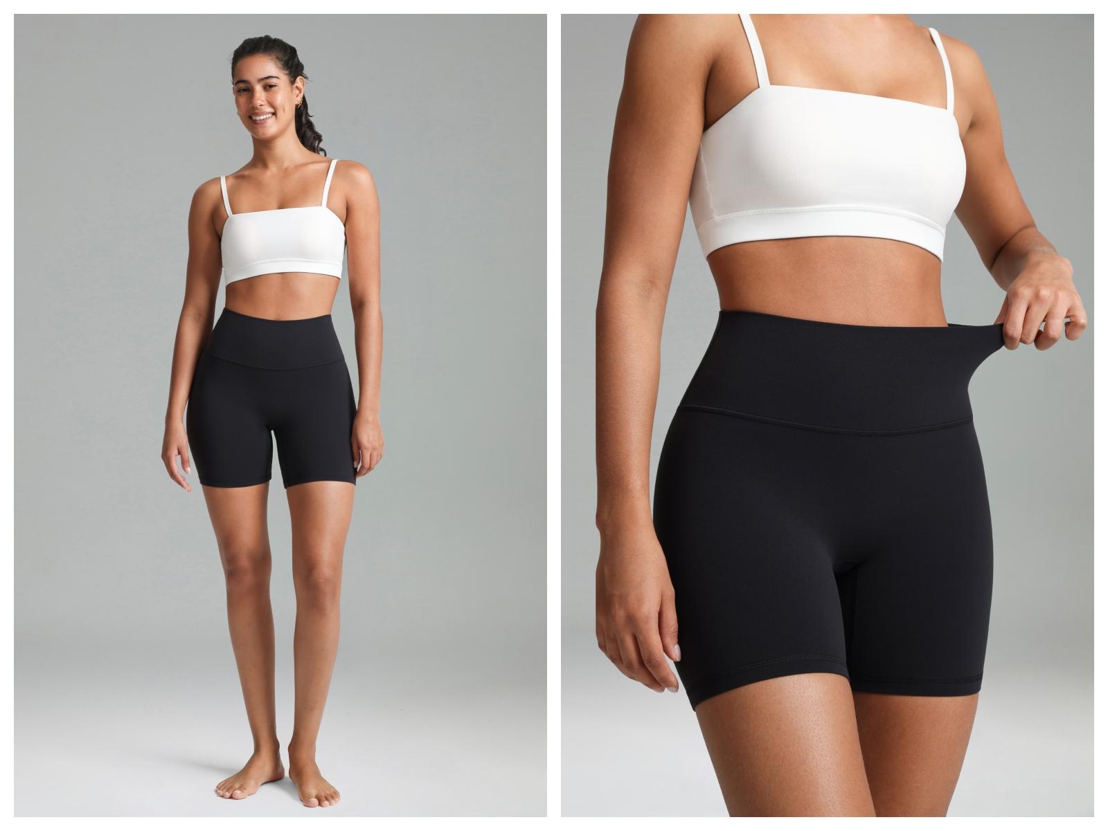 Colorfulkoala High Waisted No Front Seam Biker Shorts for Women 6" Athletic Shorts with Hidden Inner Pocket Sports Shorts for Gym Yoga Running