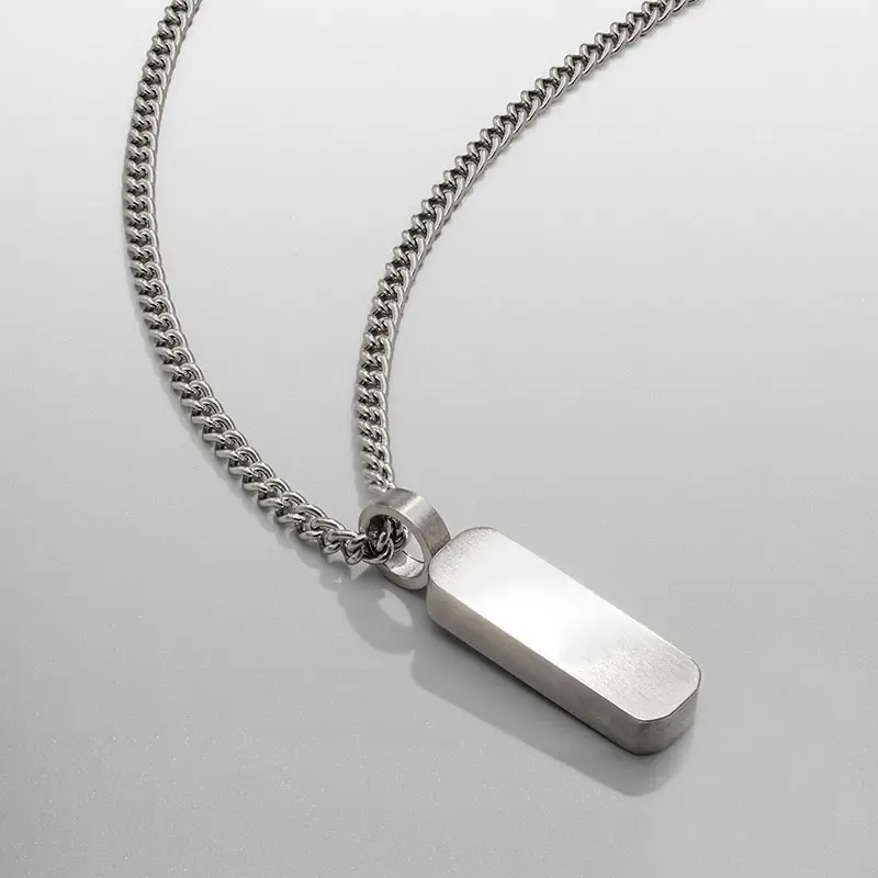 GTHIC Custom Made Stainless Steel Bar Chains Necklace - Casual Trendy Fashion Accessory Jewelry for Daily Wear, Ideal Gift Necklace for Men Women, Casual Trendy Jewelry